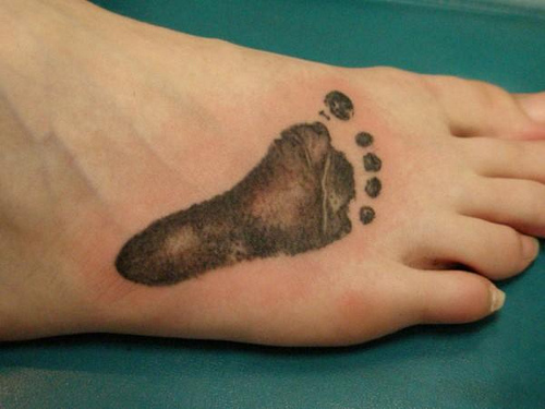 Baby Footprint Tattoo on Foot