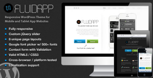 FluidApp - Mobile App WordPress Theme