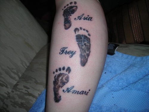Kids Baby Footprints Tattoos