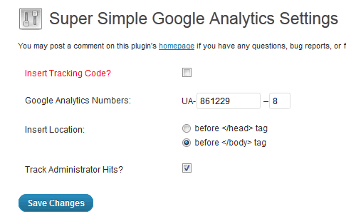 Super Simple Google Analytics