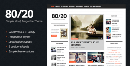 80/20 - WordPress Magazine Theme