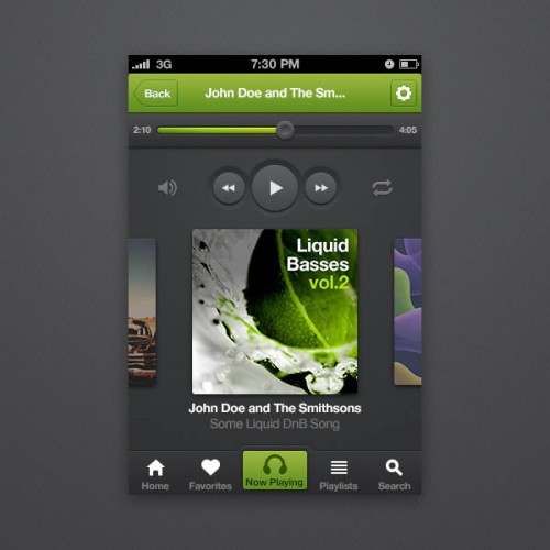 Design an iPhone Music Player App Interface