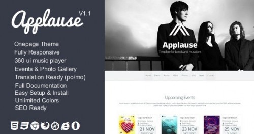 Applause -One-Page Music & DJ Theme