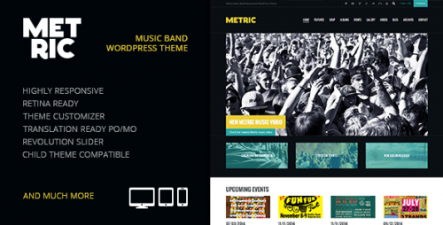 Metric: Music Band Responsive WP Theme