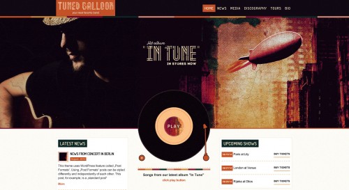 Tuned Balloon - Music WordPress Theme