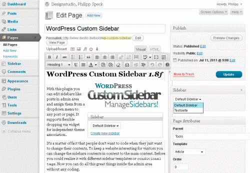 WordPress Custom Sidebar