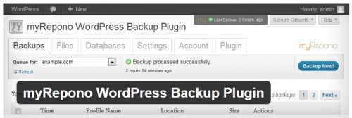myRepono WordPress Backup Plugin