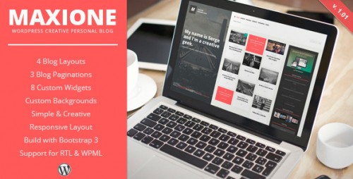 MaxiOne - Creative Personal Blog WordPress Theme
