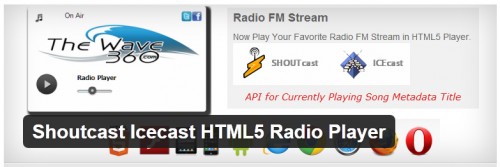 Shoutcast Icecast HTML5 Radio Player