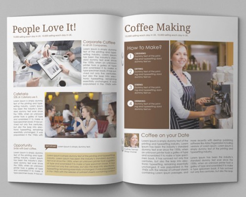 Coffee Brochure Template Din A4