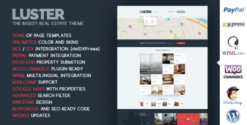 Luster - The Biggest Real Estate WordPress Theme